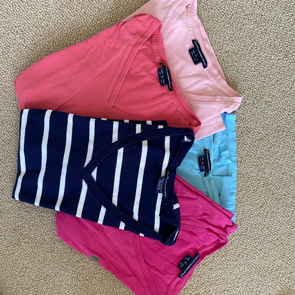 Polo v-neck cotton t shirts
